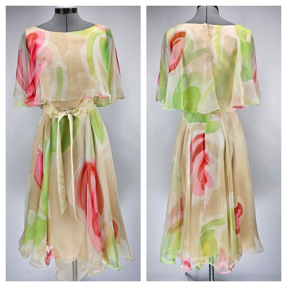 Miss Elliette California Vintage 1950s Chiffon Party Dress Style 1619